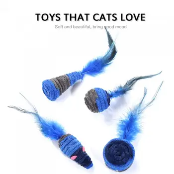 Katė Self-excited Žaislas Tamsiai Mėlynos Serijos Plunksnų Žaislų Namuose Kovos su depresija Pliušinis Lynų Vyniojimo Pliušinis Apvalios vielos Katė Žaislas Naminių Reikmenys
