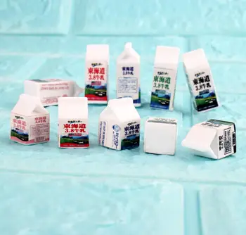 Kawaii Pieno butelis dervos imituojamas Japonijos gryno pieno Dėžutės pakabukai cabochon ornamentu papuošalai priėmimo medžiaga, 