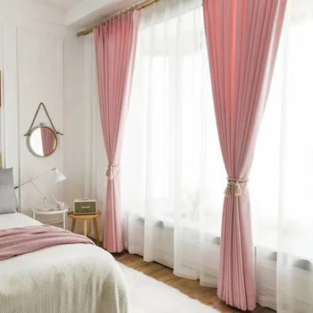Kietojo Rausvos užuolaidos mergina, vaikų kambarys, svetainė, miegamojo lango cortinas portjeras