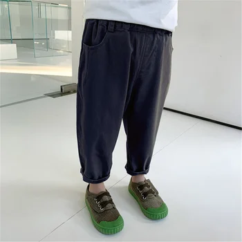 Korėjos stiliaus berniukų mados elastinga atsitiktinis kelnės pavasarį, rudenį 2021 vaikai kietosios spalvos minkštas laisvas kelnes