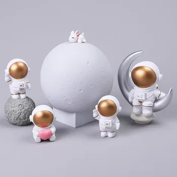 Kūrybos Astronautų Mėnulio Formos Dervos Mažas Ornamentais, Vaikų Kambarys, Mini Modelis Menininko Namų Puošybai