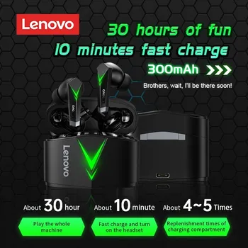 Lenovo Wireless Ausines Live Ankščių LP6 TWS Žaidimų 