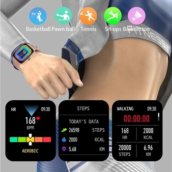 LIGE 2021 Naujų Spalvų Ekrano Smart žiūrėti Ponios vyrų jutiklinių fitness tracker Kraujo spaudimas smart laikrodis ponios smart watch+Box