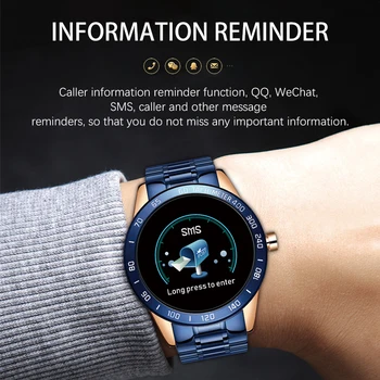 LIGE Originalus Plieno Juosta Smart Watch Vyrų Širdies ritmo Monitorius Daugiafunkcį Sporto Režimas Fitness Tracker Vandeniui Vyrų Smartwatch