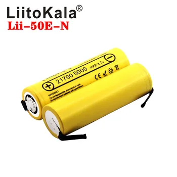 LiitoKala Lii-50E IMR 21700 5000mAh 3.7 V 40A Didelės Talpos Saugomų Flat Top Li-ion Baterija+PASIDARYK pats Nicke