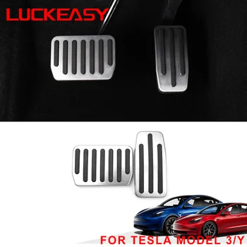 LUCKRASY už Tesla model Y modelis 3 2017-2021carbon pluošto ir Aliuminio Lydinio Akceleratoriaus, Stabdžių Poilsio Pedalą Automobilio akceleratoriaus pedalo koja