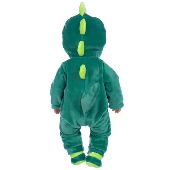 Lėlės Drabužių Priedai Žalias Dinozauras Dizainas Pliušinis Jumpsuit Tinka 18 colių 40cm-43cm Gimė Nauja Baby Kūdikio Gimtadienio Dovana