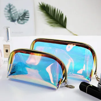 Mados lazerio skaidrus ponios saugojimo krepšys nešiojamų kelionių tualeto reikmenys saugojimo krepšys grožio spalvinga kosmetikos krepšys