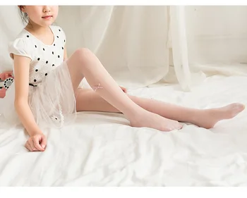 Mados vasaros mergaitė miela Dot lankas pėdkelnės-ultra plonas Vaikų Drabužių Mergaičių kojinės vaikams šokių Triko