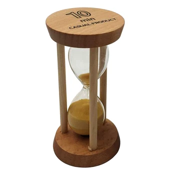 MagiDeal 10 Minučių Mediniai Sandglass smėlio Smėlio laikrodis Laikmatis Klasės Mokymo Virtuvės Valgių