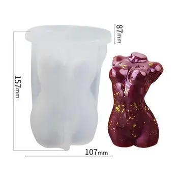 Meno Kūno Žvakė Pelėsių Moterų Moterų Priėmimo Modelis 3D Kūno Silikono Formų Kristalų Dervos, Vaško Liejimo 