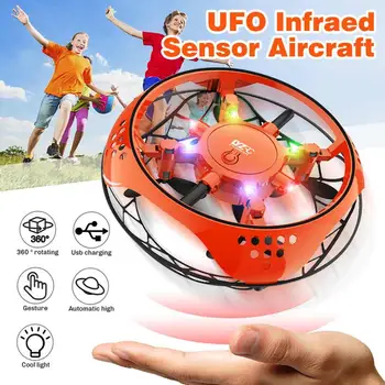 Mini Plaukioja Sraigtasparnis UFO RC Drone Vertus Stebėjimo lėktuvas Su 6 LED žibintai, Elektroninių Quadcopter flayaball Žaislas vaikas