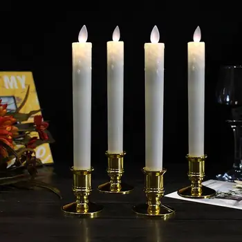 Mirgėjimas Žvakės Nekilnojamojo Vaško Žvakių LED Langą Siaurėjantys Žvakės su Laikmačiu ir Nuotolinio Valdymo pultas su baterijomis, Automatinis Laikmatis