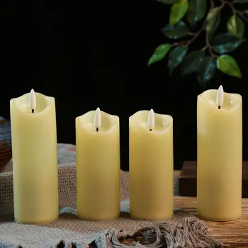 Mirkčiojančios Šviesos Šiltai Balta Nuotolinio Valdymo pulto LED Žvakės,Baterija Maitinamas Elektros Netikrą Flameless Votive Žvakės, Vestuvių Bažnyčioje