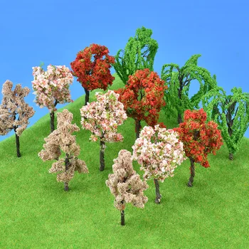 Modelis Medžių Plastikinių Miniatiūrų Masto Modelis Pastato Traukinių Geležinkelio Sodo Išdėstymas Dekoracijos Kraštovaizdžio Reikmenys, Žaislai