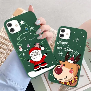 Moskado Animacinių filmų Kalėdų Telefono dėklas Skirtas iPhone 11 Pro X XR XS Max 5S 6S 7 8 7Plus SE 2020 Minkšto Silikono Atveju Santa Claus Dangtis
