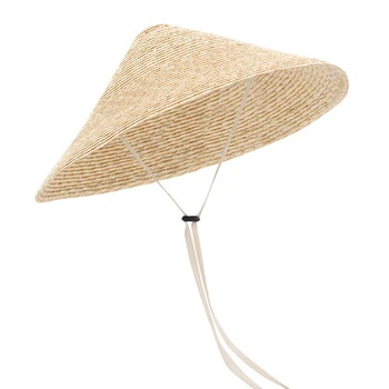 Moteriški Vasaros Skrybėlės, Rankų darbo, Aukštos Kokybės Kviečių-Bambuko šiaudų Kūgio skėtį nuo saulės Skrybėlę Lietaus Bžūp Šiaudų Vasaros Skrybėlę Moterų Didelės Kraštų