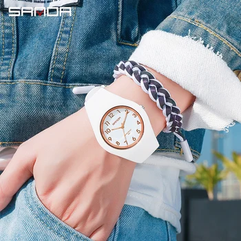 Moterų Laikrodžiai SANDA Top Brand Prabangos Dizaineris Minkšto Silikono Dirželis Aukštos Kokybės Ponios Žiūrėti Japonijos Kvarco Judėjimas Reloj mujer