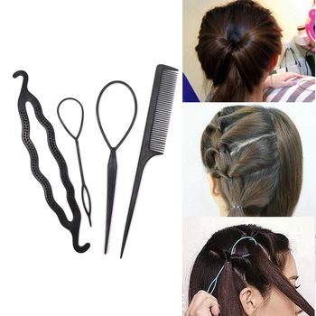 Moterų Plaukų Accesories Šukuosena Įrašą Stilius Įrankiai Elastingas Plaukų Juostos Bun Maker Nerijos Curler Pasukti Įrankis, plaukų segtukai 