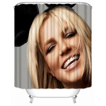 Musife Užsakymą Britney Spears Dušo Užuolaidos Animacinių filmų Vandeniui Poliesterinio Audinio Vonios kambarys Su Kabliais, 