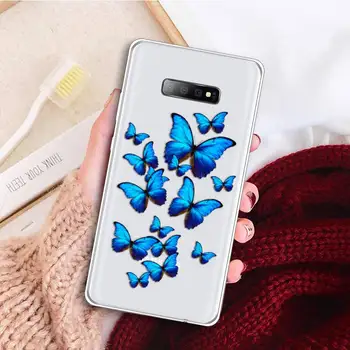 Mėlyna gražus drugelis mados Telefono dėklas Permatomas 