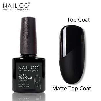 NAILCO 10ML matinis top nails gel polish top coat UV gelio nr. nuvalykite Pusiau ilgalaikis nagų lako Top, be lipnus sluoksnis, grunto sluoksnis