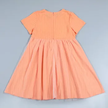 Naujas 2021 M. Vasarą Girs Medvilnės Suknelė Akių Kratinys Ruched Vaikams Drabužių Pledas Elegantiškas Vaikų Trumpomis Rankovėmis Suknelė,#6025