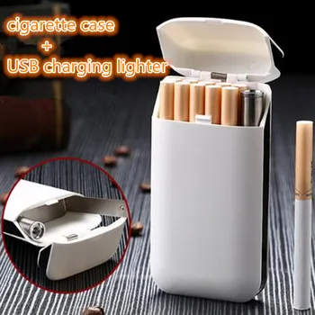 Naujas Cigarečių Byloje Dėl Cigarečių Anti-slėgio USB Įkrovimo Elektroninių Lengvesni Vėjo Flameless Žiebtuvėliai Subvert Tradicija