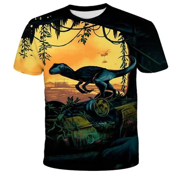 Naujas Juros periodo Parkas Marškinėliai 3D Dinozaurai Atspausdintas T-shirt Atsitiktinis Juokinga Viršūnes Juros periodo Pasaulio Tees Vaikai, Berniukas ir Mergaitė Cool Marškinėlius