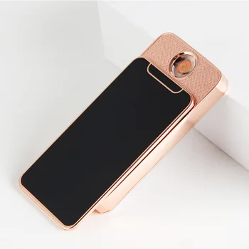 Naujas Mados Mini Telefonas Lengvesni Metalo USB Įkraunamas Elektroninės Lengvesni Nešiojamų Mokestis Cigarečių Degiklio Ensendedores Creativo