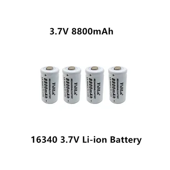 Naujas originalus 16340 CR123A Baterijos 16340 Baterija 8800mAh 3.7 V, Li-ion Įkraunama Baterija+16340Charger