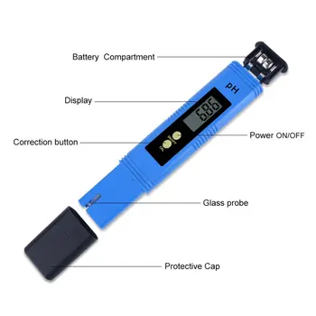 Nešiojamas LCD Skaitmeninis PH-Metras Testeris Pen Vandens Kokybės, Grynumo Monitoriaus Filtro Matavimo už Akvariumas Vyno Šlapimo Acidometer