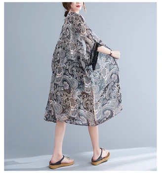 Oladivi Negabaritinių Drabužiai Moterims Šifono Palaidinės Kutas Rankovėmis Marškinėliai Ilgai Viršuje Kimono Vasarą 2021 Naujas Plonas Apsaugos Nuo Saulės Blusas