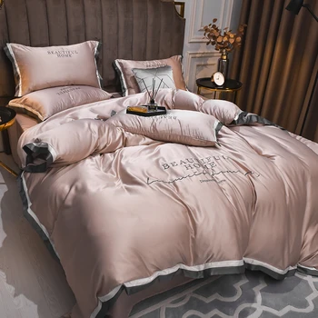OLOEY prabanga siuvinėjimo patalynės komplektas šilkiniai lova nustatyti antklode padengti paklode pillwocases Karalienė King size liepos Atnaujinti storesnis versija