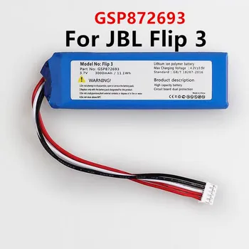 Originalus GSP872693 P763098 03 3000mAh Bateriją Už JBL Flip 3 Flip3 Juoda Baterijų Įrankiai