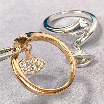 Originalus prekių Mados Žiedas Klasikinis Prabangos Vieno Žiedo Dizaino Sijonas Žiedas Žavesio Moterų Papuošalai
