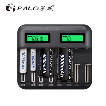 Palo 4pcs C dydžio, Įkrovimo Baterija (akumuliatorius NiMh+USB spartusis įkrovimas C D Baterijos Įkroviklis LCD Dydis AA AAA PK C D Baterijos NiMh NiCd 1.2 V