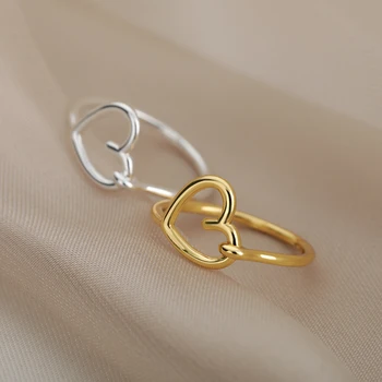 Paprasta Viela Širdies Žiedai, Moterų Nuotakos Papuošalai Iš Nerūdijančio Plieno Meilės, Draugystės Žiedas 2021 Bague Femme