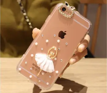 Pearl Baleto Mergina kalnų krištolas atveju iPhone, 11 Pro X XS Max XR 6 6s 7 8 Plius 5 5s SE 4 4s Diamond Padengti Telefonas Atvejų
