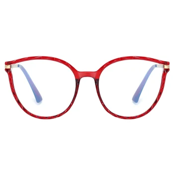 Peekaboo TR90 mados akinių rėmeliai, skirti moterų blue filtras kompiuterio didelis apvalių akinių rėmo metalo skaidraus lęšio moterų apdaila