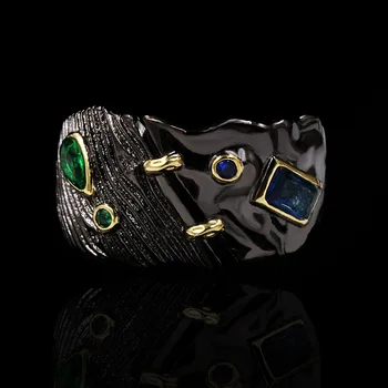 Perdėtas Asmenybės Papuošalai Moterų 925 Sterlingas Sidabro Smaragdas Brangakmenio Vestuvių Žiedai 