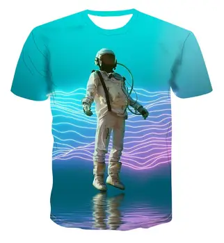 Populiarus 3d Spausdinimo Astronautas /Kraštovaizdžio /Kūrybinis Dizainas Men 'S Ir Moterų 'S Vasaros Spalvos T -Shirt Cool Atsitiktinis Universalus S -6xl