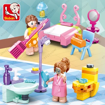 Princesė Miesto Pilies Parkas Mergina Miegamasis kambarys vila žaisti houseChildren Blokai Žaislas Dovanos Vaikų Diena