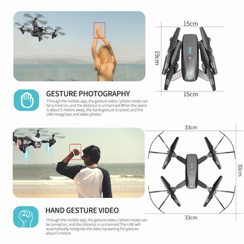RC Drone 4K HD Kamera, Wifi FPV Pro Selfie Quadcopter Aukščio Laikyti Režimas UAV Lankstymo Porankis Sraigtasparnis Dron Žaislas Dovana Vaikams
