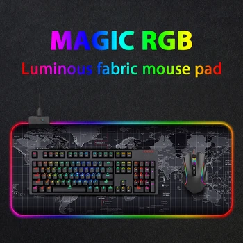 RGB Žaidimų Pelės Mygtukai LED Šviesos Klaviatūros Kilimėlis Bazės Kompiuteris, kiliminė danga, Stalas Kilimėlis PC Žaidimas Pelės Mygtukai