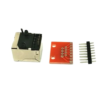 RJ45 8-P Jungtis PCB ir Breakout Valdybos Adapterio Rinkinys Patikrinti Ethernet Lizdai