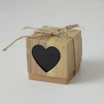 Romantiška Derliaus Širdies Popieriaus Slapukus Saldainių Dėžutė Su už kanapės Virvės Vestuvių Naudai Dovanų Maišelis Šalis vestuvių Pakavimo Reikmenys
