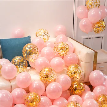 Rose Aukso Balionas Nustatyti, Dekoras, Bernvakarių Ballon Vestuvių Rožinė Balon Ponios Vištų Šalis Dekoro Nuotaka Vestuvių Papuošalai