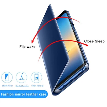 Samsung Galaxy A10 A20 A20e A30 Šviesos Flip Book Odos dangą ant Galaxy A40 A50 A70 Atveju, Smart Veidrodis Telefono Atvejais Shell