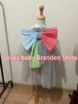 Sandėlyje 2021 m. pavasario, vasaros, nauja mados spausdinimo suknelė vaikų lankas princesė dress baby girl prekės tinklelio suknelė vaikų drabužių wz26